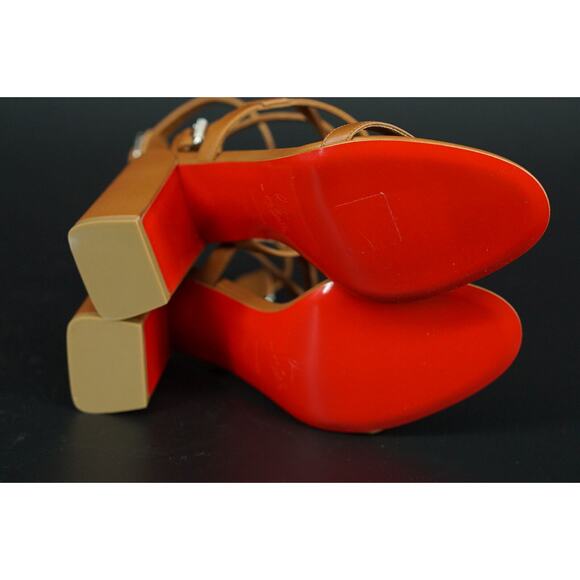 Christian Louboutin Bombinissima 85 Brown Leather Sandals SZ 36 NIB $945 - Picture 6 of 11